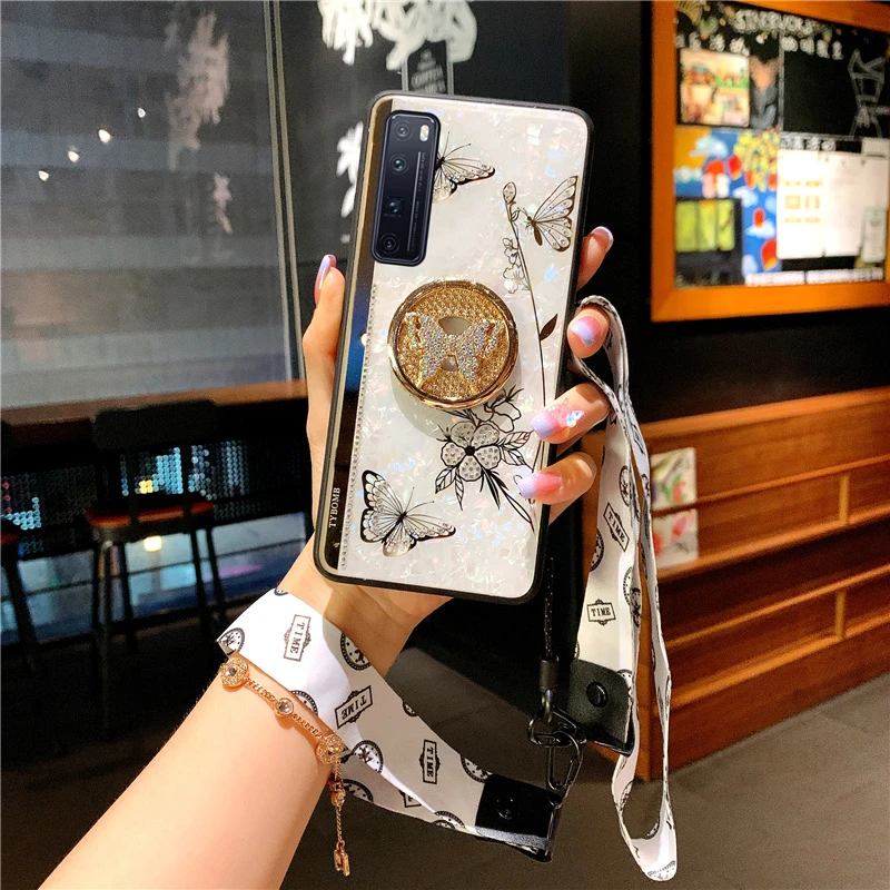 华为nova7系列时尚蝴蝶手机壳nova7pro创意指环支架手机壳