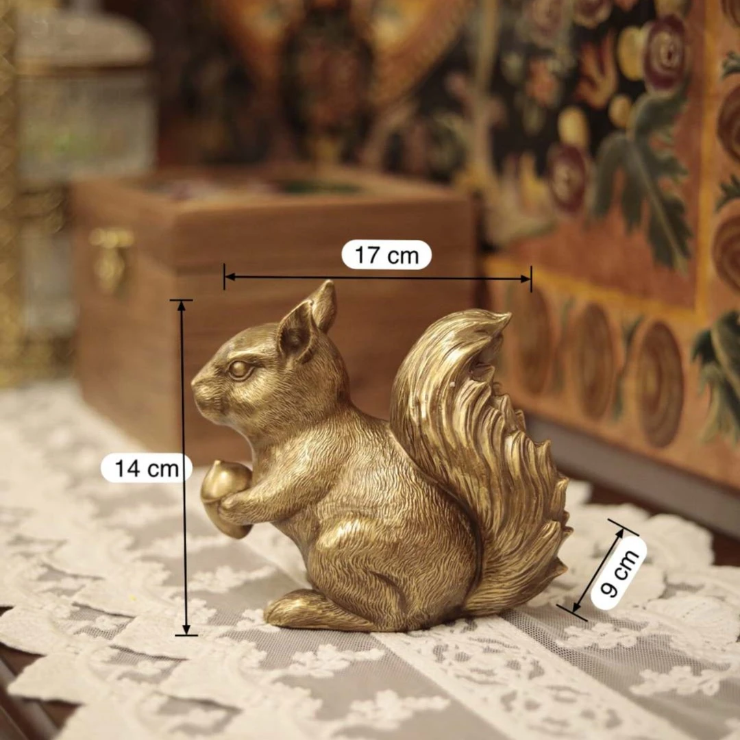 潇允饰家/全手工纯铜松鼠/办公室书房客厅个性吉祥桌面摆件把件