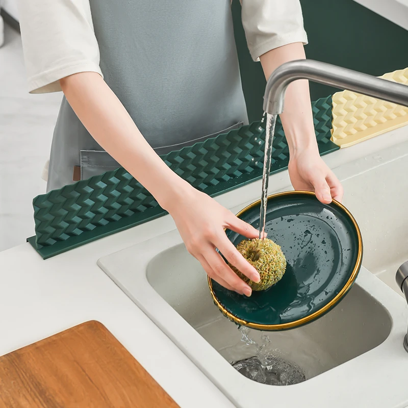 万隆家居家用水槽挡水板厨房洗菜盆洗碗水池防水吸盘隔水挡板条