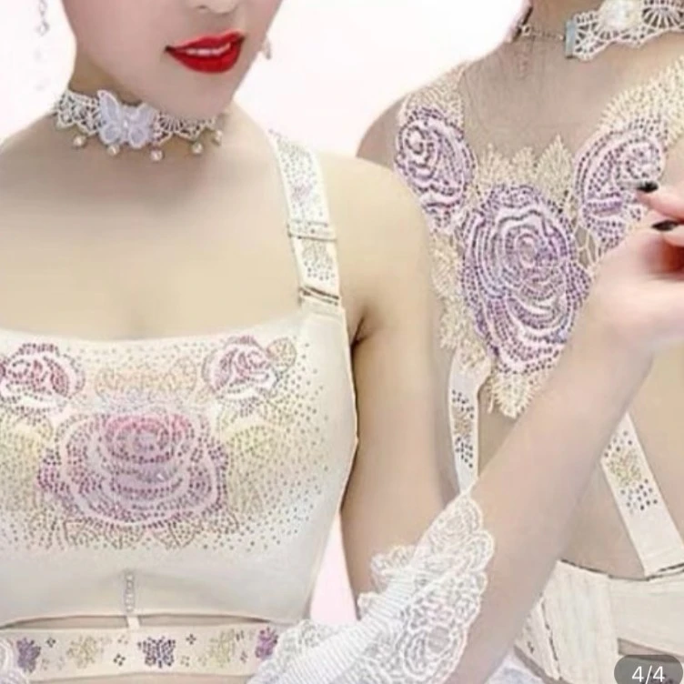 9814蝴蝶玫瑰花防走光抹胸潮流美背