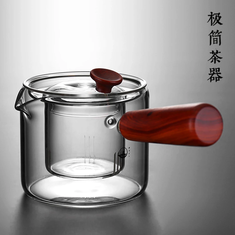 【礼易茶器】侧把玻璃煮茶壶过滤分离泡茶器耐高温单壶家用壶多用