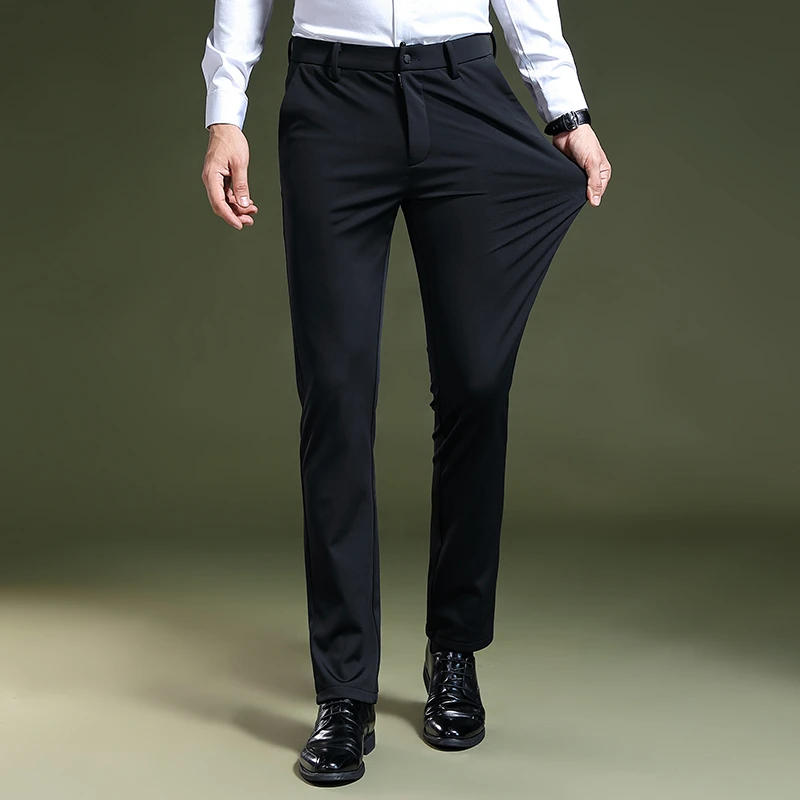 千纸鹤男装春夏男士百搭休闲裤免烫抗皱直筒小修身休闲西裤71108