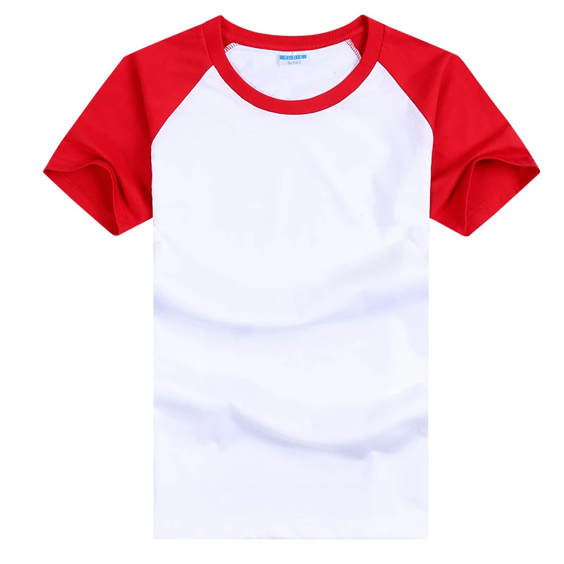 成人儿童夏季拼色短袖t恤女士T恤宽松百搭潮流纯棉半袖休闲上衣