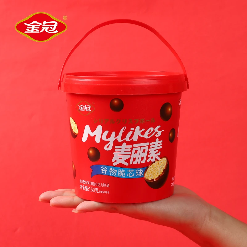 金冠桶装麦丽素巧克力豆儿童年怀旧小零食品送礼糖果开袋即食