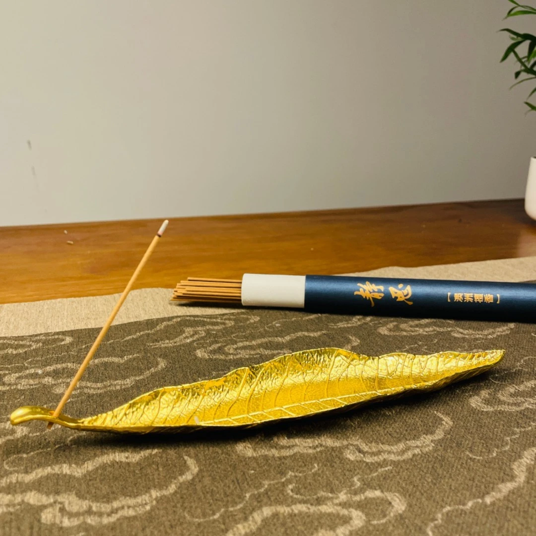 金叶子线香炉创意香炉摆件家用线香炉