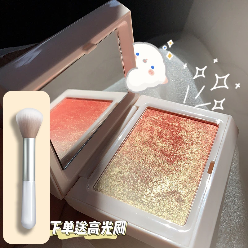 渐变腮红高光一体盘送高光刷修容自然裸妆持久卧蚕提亮正品平价款