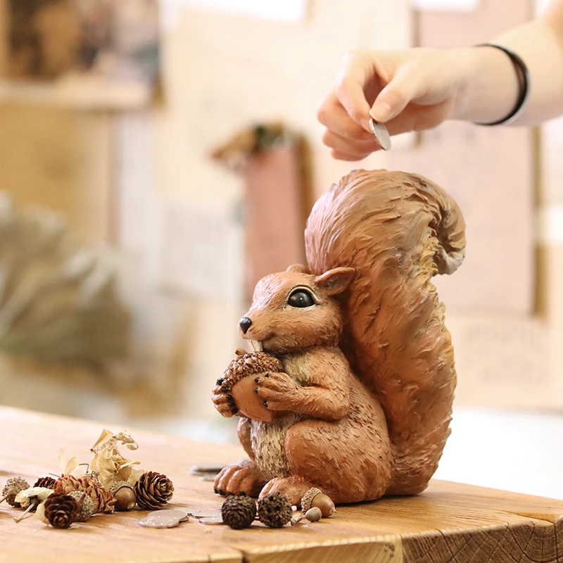 存钱罐可爱大人用不可取家用儿童储蓄可进可出大容量创意储钱松鼠