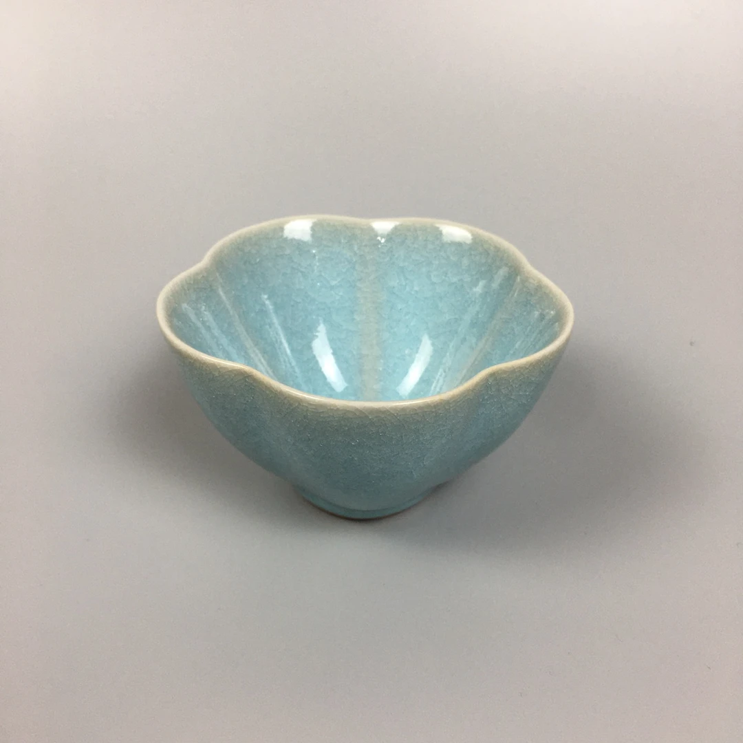 梅花杯主人杯天青冰片釉玛瑙入釉 汝州原产地华瑞汝瓷任全现窑