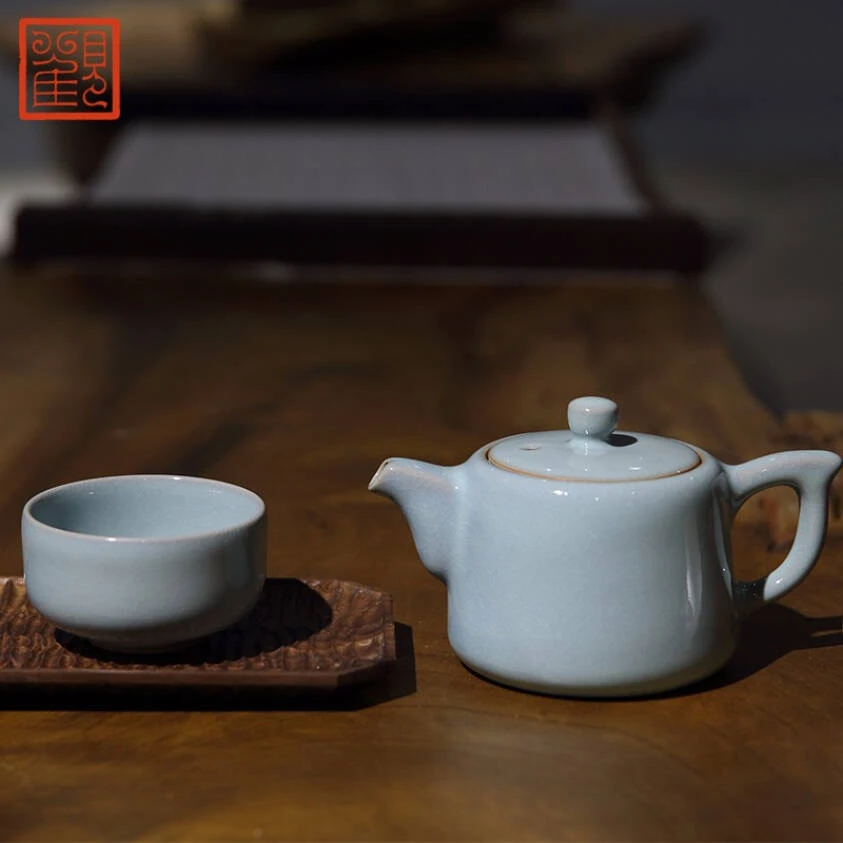 观复博物馆大师汝窑汝瓷功夫茶具套装  张天庆大师作品