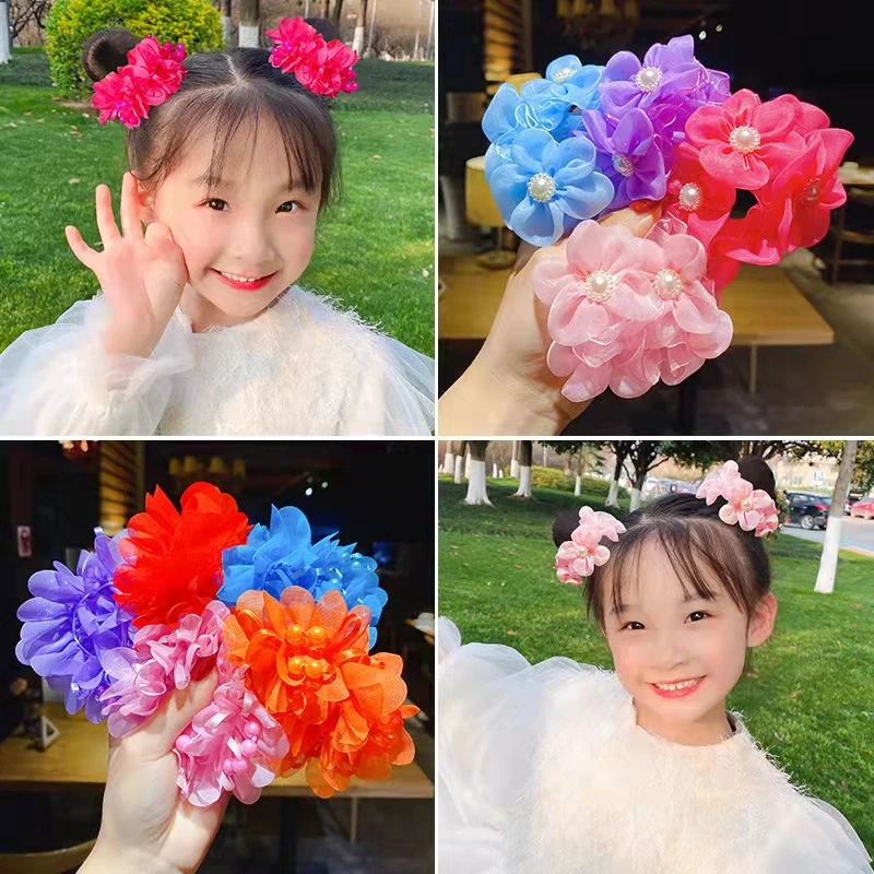 儿童丸子头花朵发饰