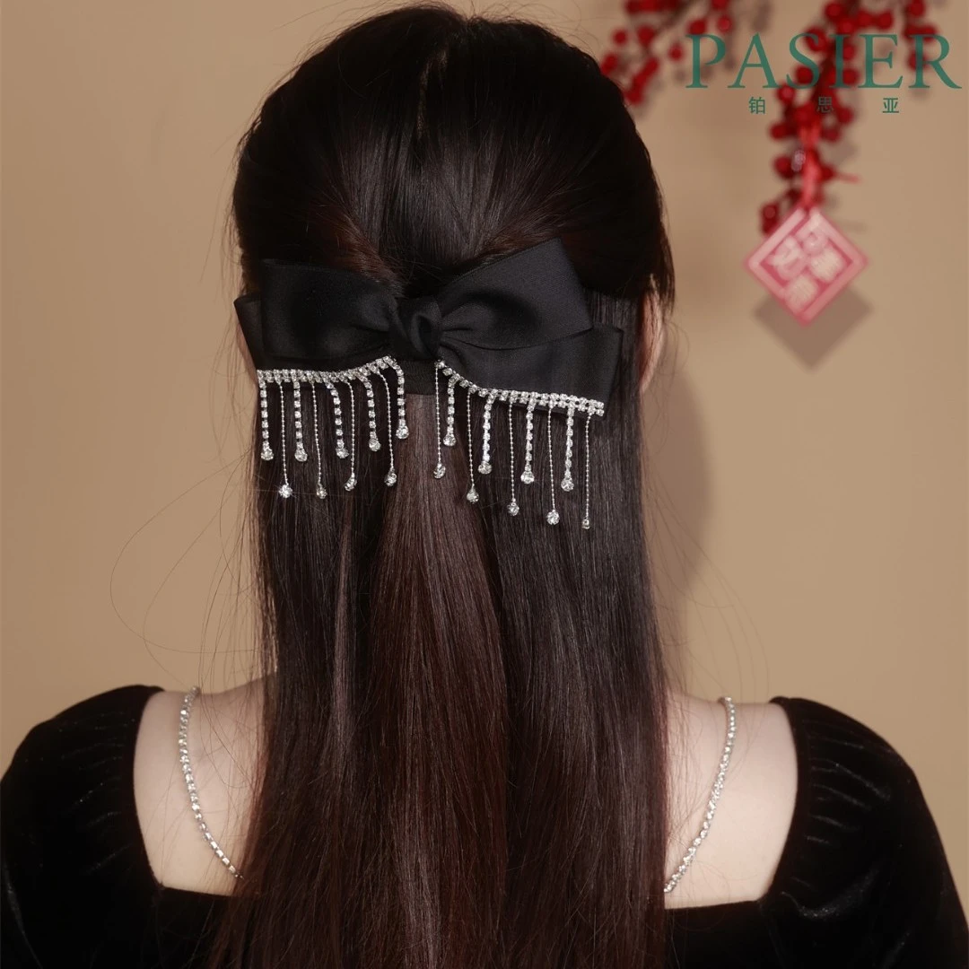 铂思亚【潺潺】韩版流苏超仙修饰头型蝴蝶结发夹