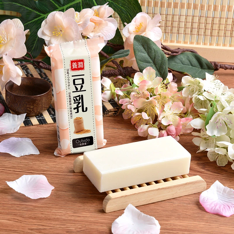 日本原装进口樱美堂豆乳香皂洁面沐浴