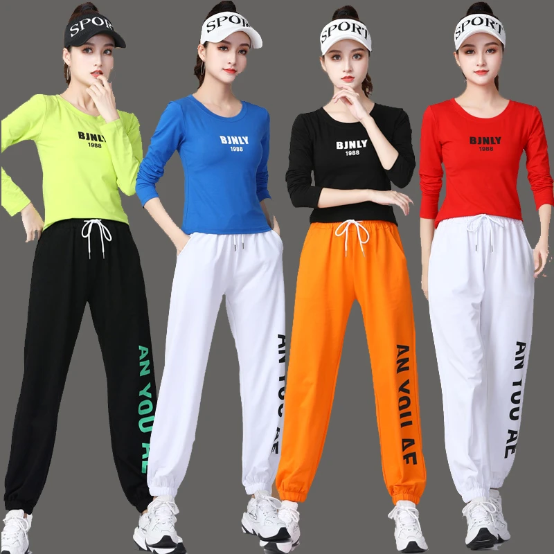 杨丽萍广场舞服装女跳操服时尚休闲鬼曳步舞衣服长袖健身操跳舞衣