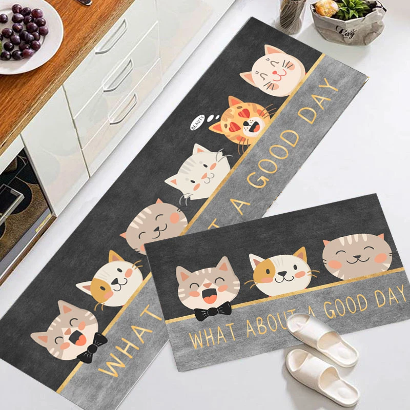 现代轻奢简约厨房地垫吸水吸油防滑耐磨脚垫入户门卫生间门口垫子