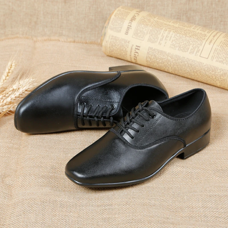 新款广场牛皮双人舞交谊男式拉丁跳舞真皮软底成人摩登男士舞鞋