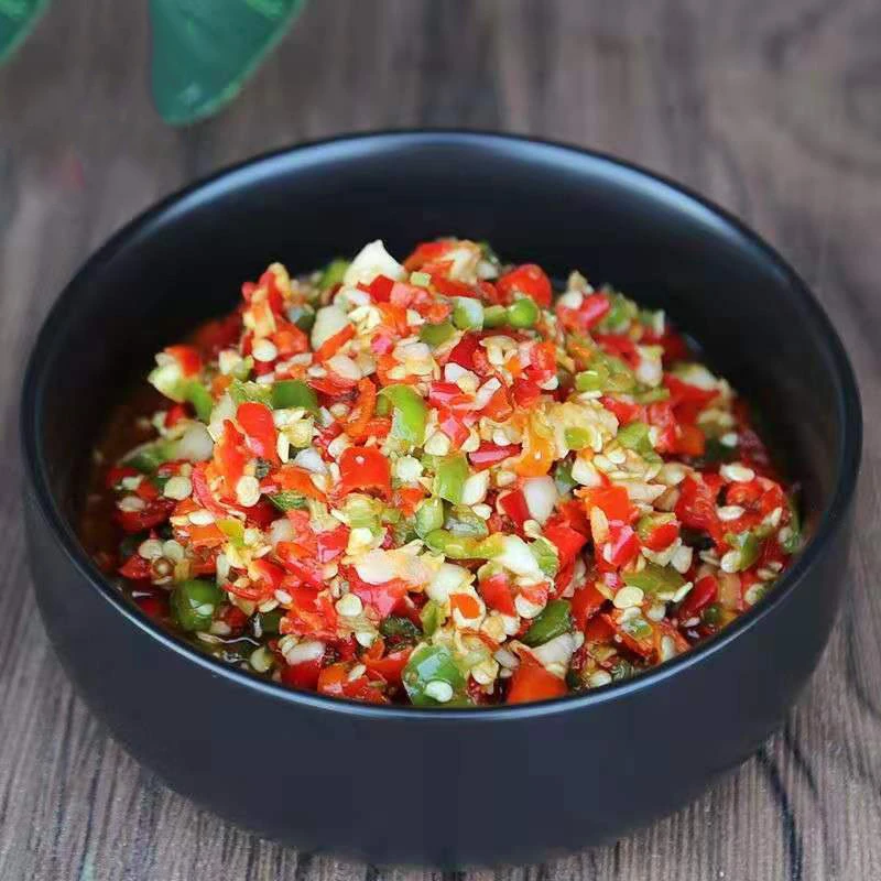 剁辣椒辣蒜蓉青红剁椒酱香辣味下饭酱食品400g短保90天调味品好吃