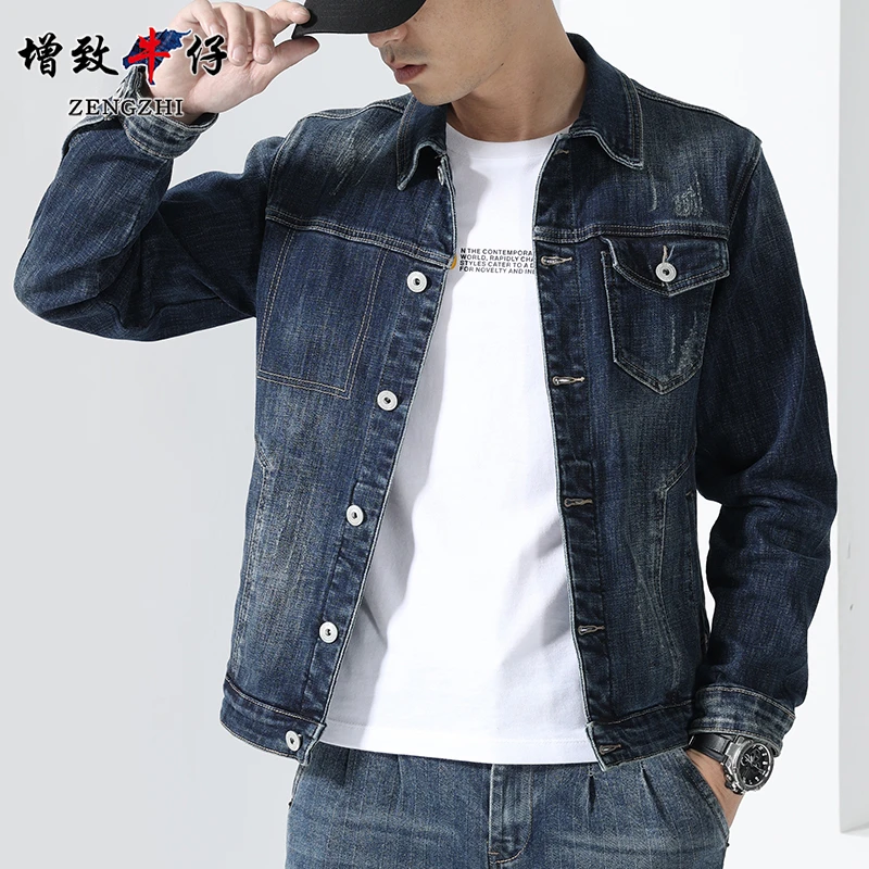 ZENGZHI/增致牛仔2025男牛仔宽松休闲韩版潮秋季百搭外套衣服翻领