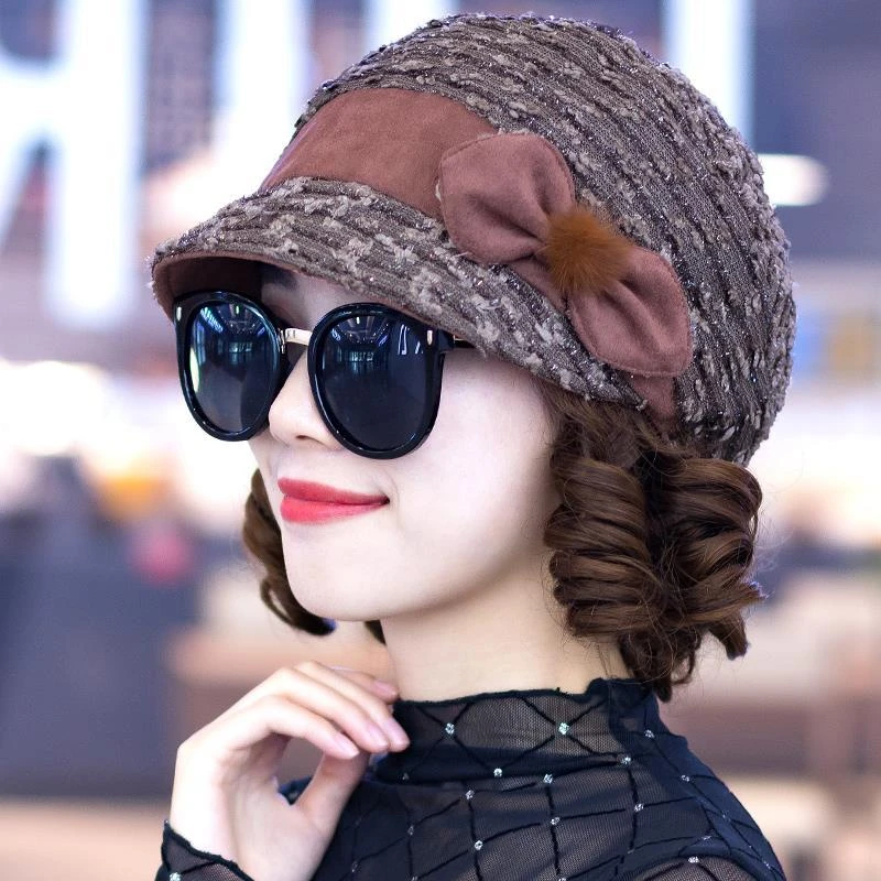 春秋韩版时尚百搭短檐帽子女贝雷帽休闲鸭舌帽女日系显脸小妈妈帽