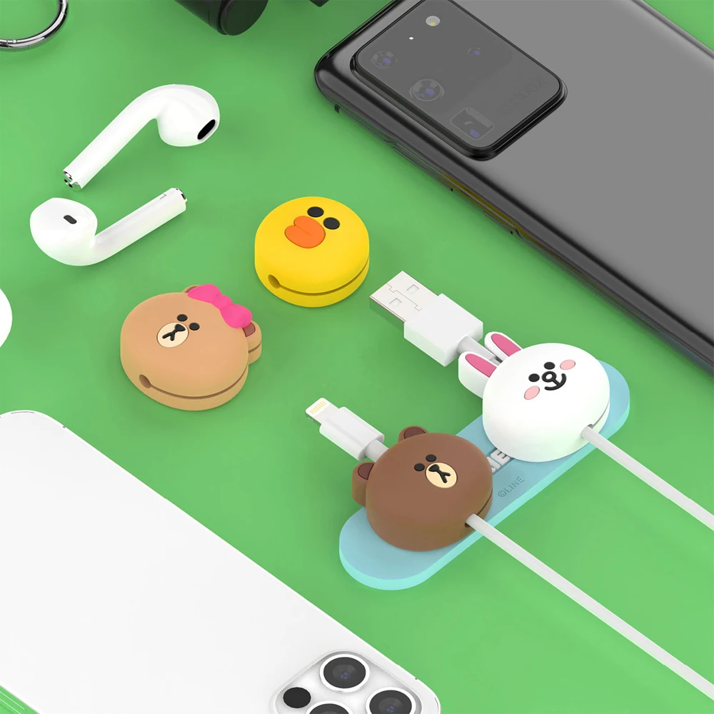 LINE FRIENDS磁吸式数据线保护套4IN1防折断接头损坏通用充电线套
