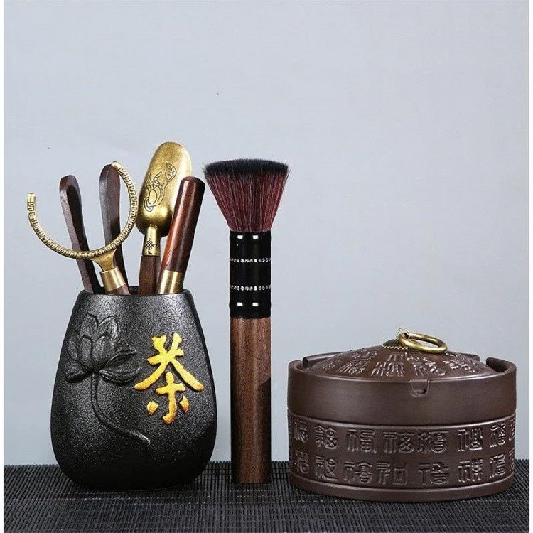 罇玺黑檀木茶道六君子泡茶工具功夫茶具配件