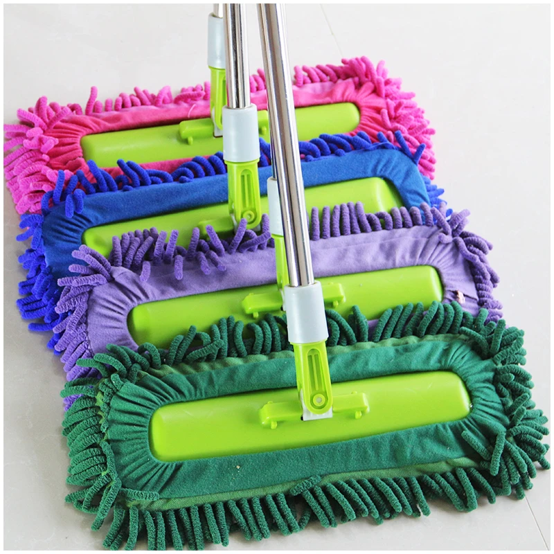 懒人清洁拖布雪尼尔拖把干湿两用360度伸缩拖把轻便快捷家庭拖把