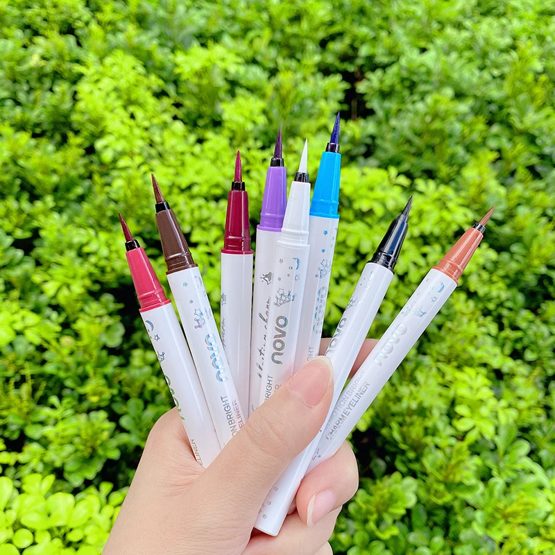 NOVO随心彩色眼线液笔极细速干防水防汗持久不脱色持妆棕色初学者