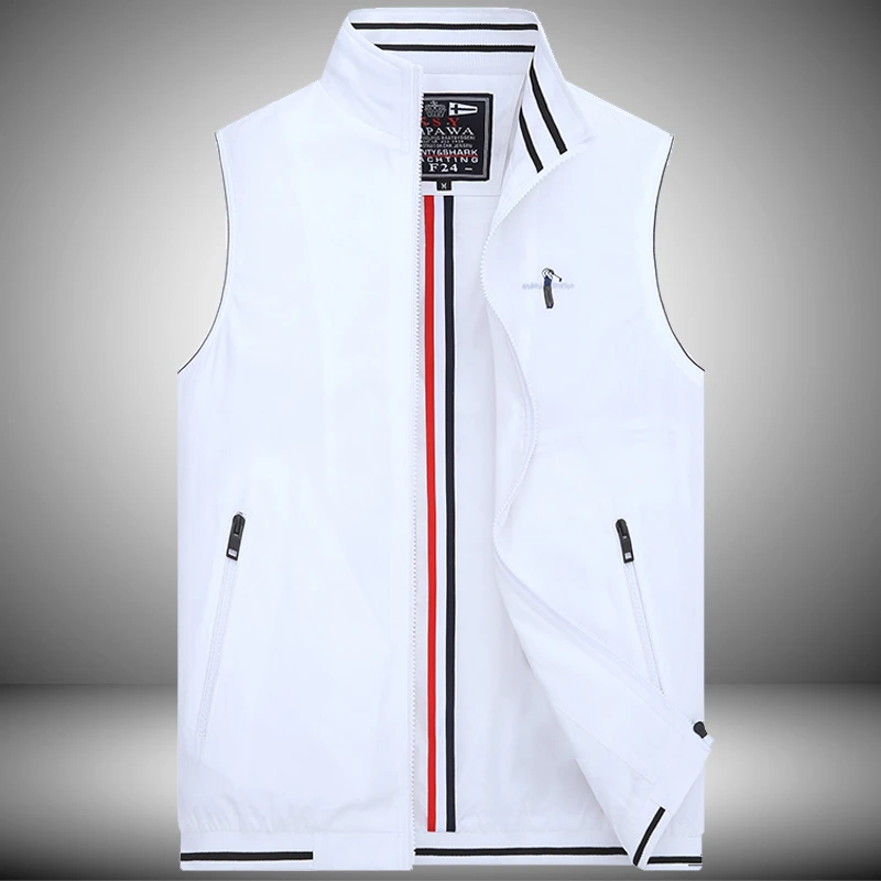 肯迪鲨鱼春夏装男士马甲男正品商务休闲马夹背心轻薄立领大码坎肩