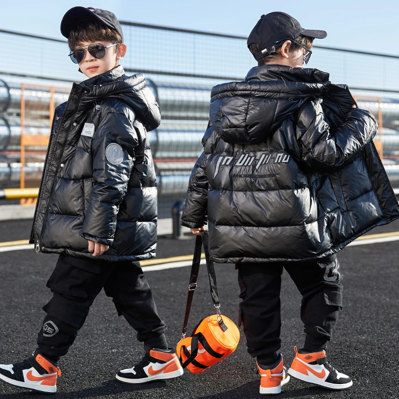 儿童羽绒服男童高端冬装2023年新款洋气中大童加厚白鸭绒外套潮牌
