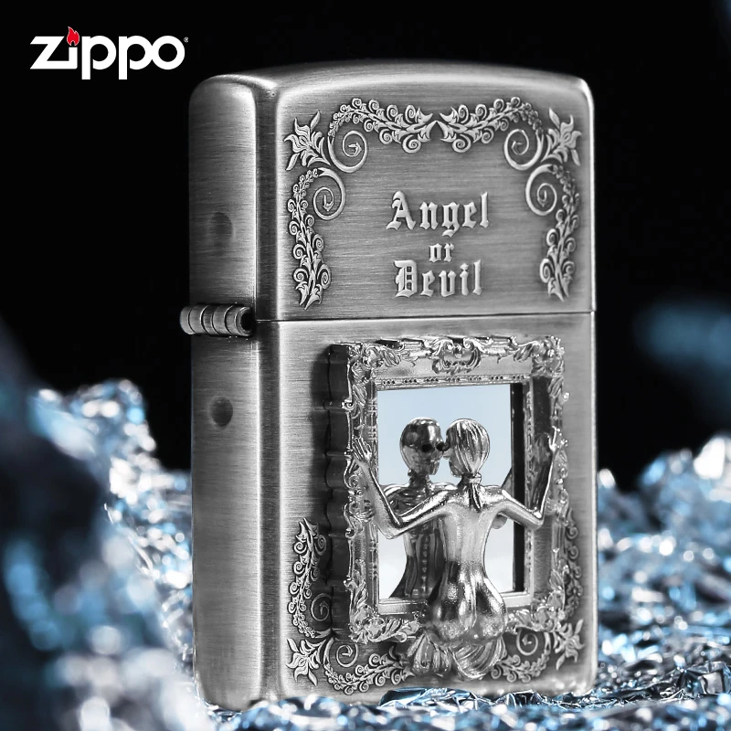 ZIPPO打火机DIY镜中人-天使还是魔鬼男士防风原装送礼DY8902TZ