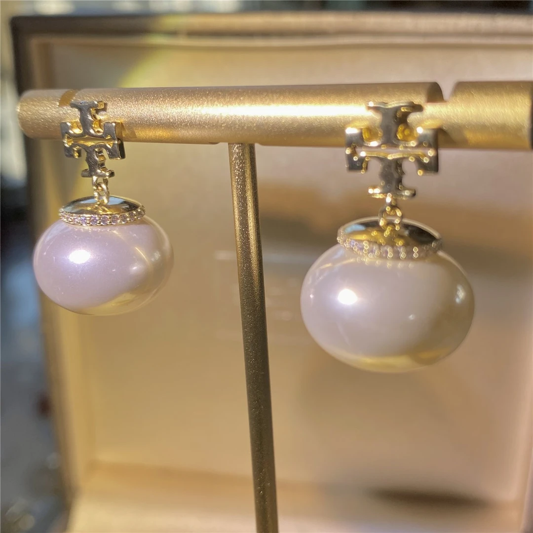 铜合金合成锆石耳饰 雪梅娘轻奢设计师款耳环百搭时尚