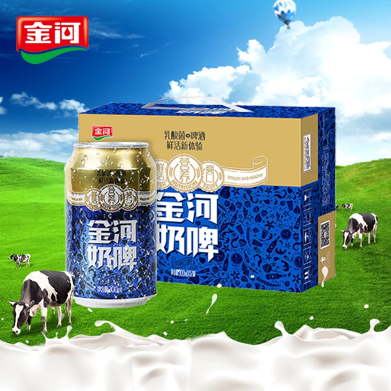 金河奶啤乳味饮料300ml*6罐新鲜优品浓郁发酵风味