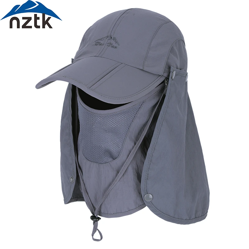 钓鱼帽子男士防晒帽夏季户外面罩遮阳防紫外线太阳帽遮脸渔夫帽男