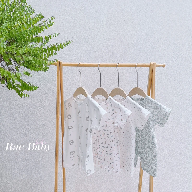 Rae Studio自制 宝宝棉质短袖短裤连体衣新生儿哈衣 婴幼儿爬服