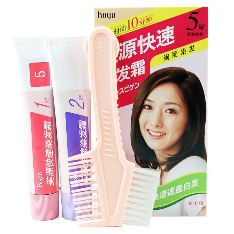 美源（Bigen） 日本美源女士快速纯黑染发剂植物天然发彩焗油膏