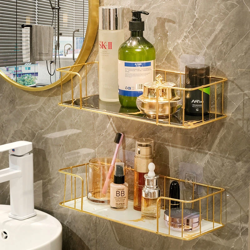 免打孔卫生间浴室厕所墙上厨房架子置物架墙上化妆品洗漱台收纳架