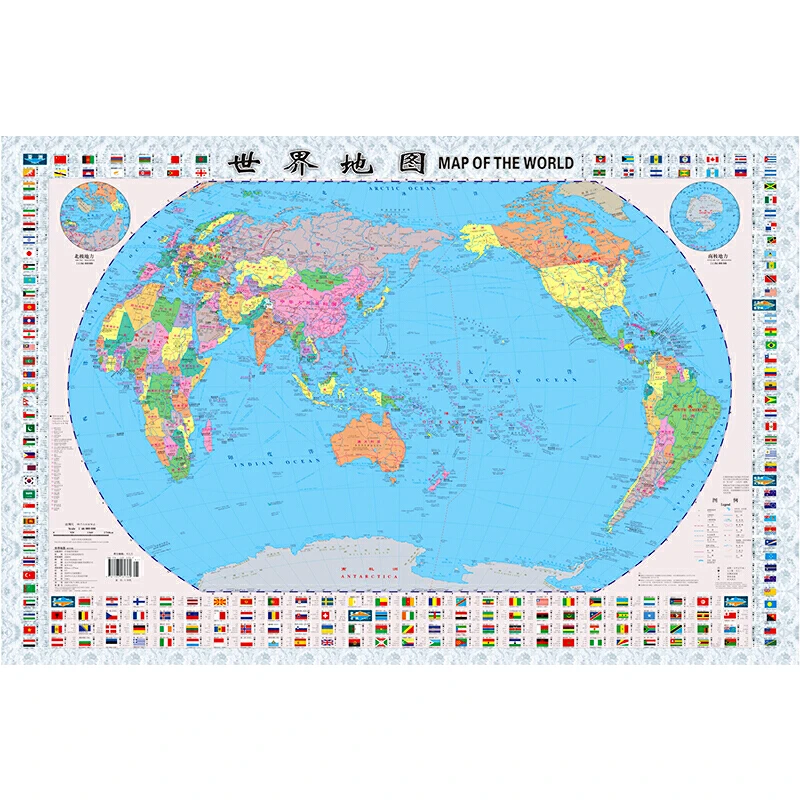 【当当】世界地图（对开 0.87m*0.58m 政区版 袋装 折叠）地图推荐