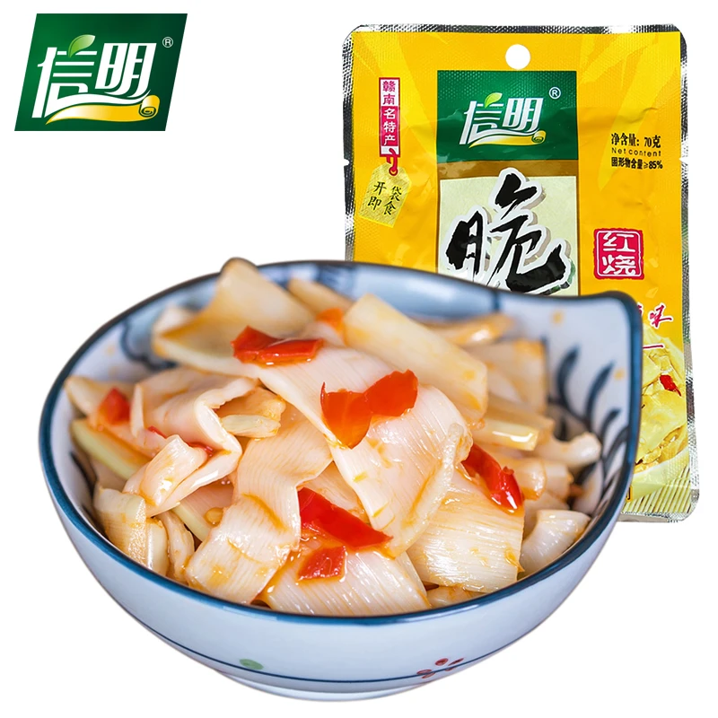 信明【达人专属】开袋即食红烧脆笋酸辣竹笋片香辣下饭菜70g
