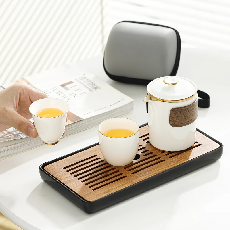 煌山旅行茶具便携旅行陶瓷便携式户外单人家用简约过滤车载防烫S