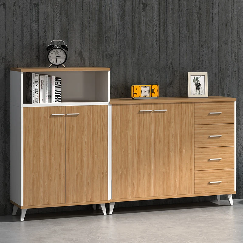 文件柜木质矮柜简约现代办公家具办公档案柜地柜带锁储物柜组合