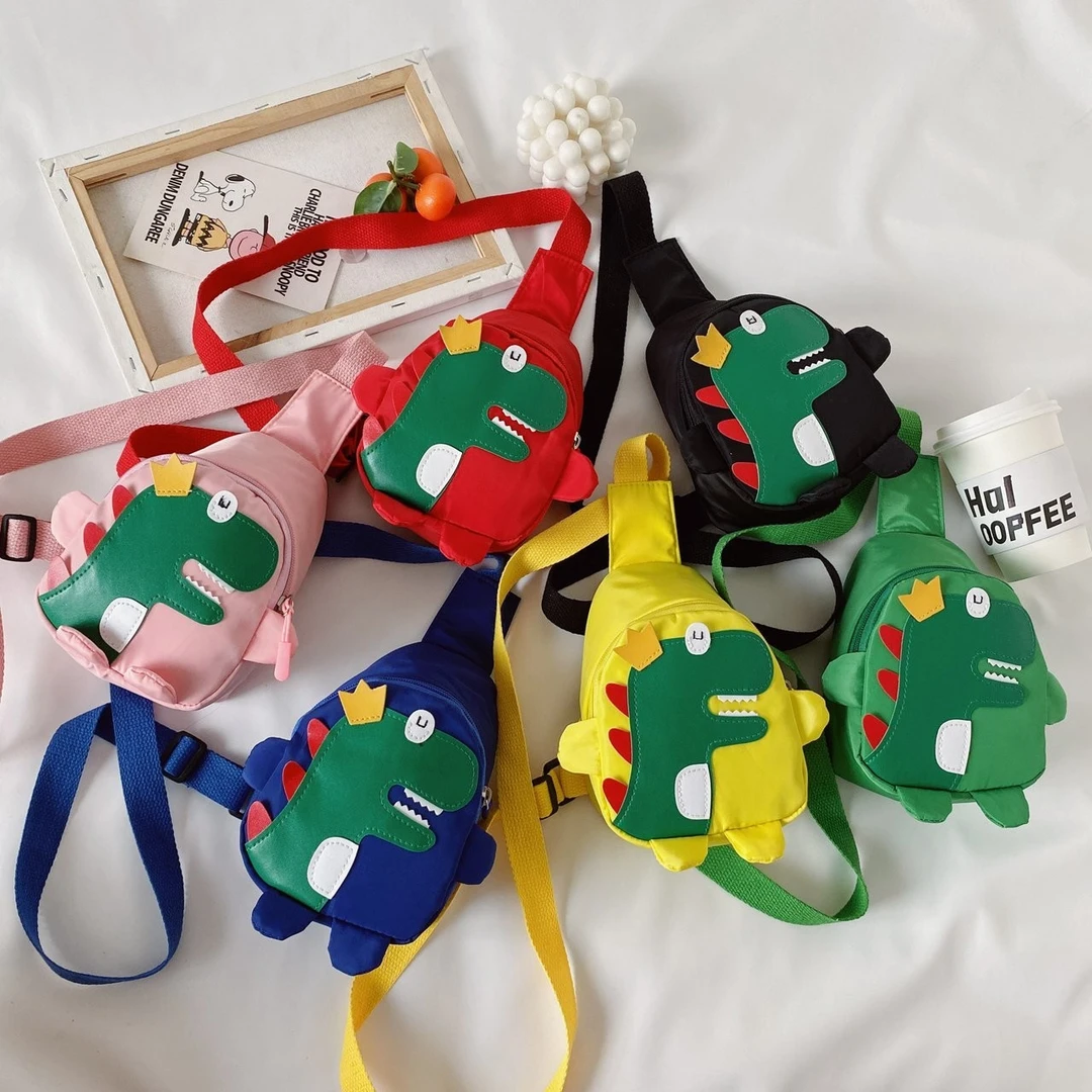 儿童包包卡通恐龙小男孩胸包时尚女宝宝斜挎包洋气可爱女童单肩包