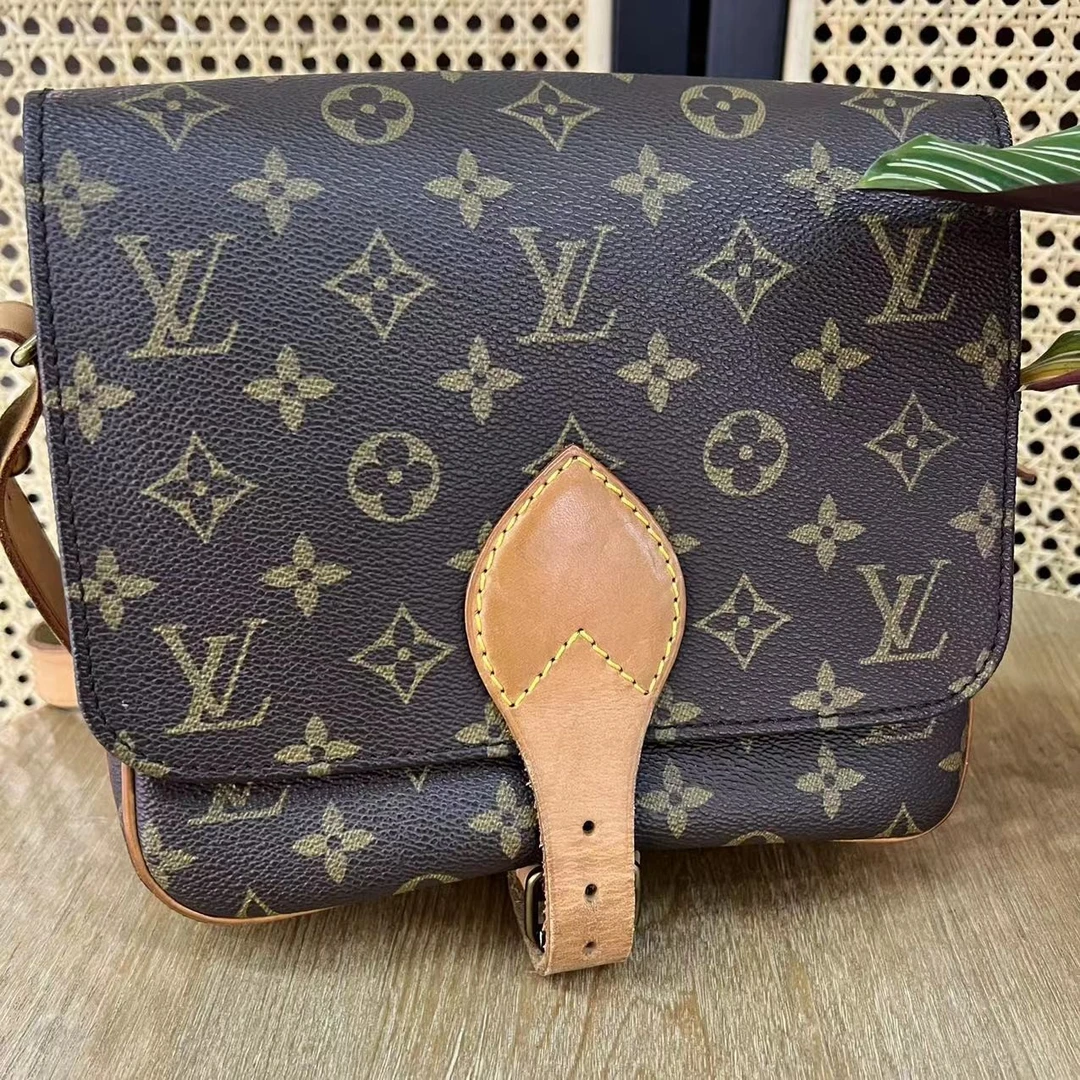 95新 LouisVuitton/路易威登 中古老花马鞍包中号