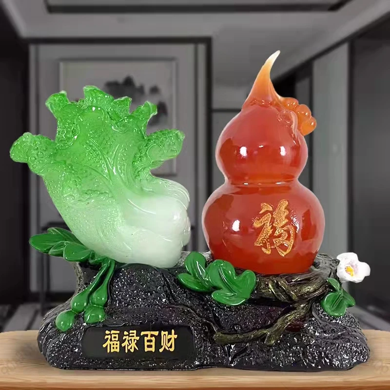 福禄白菜新中式家里客厅酒柜装饰品家居摆件树脂工艺品摆设高档