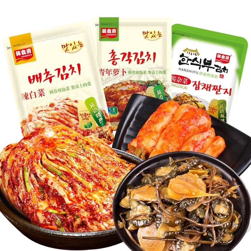 韩食府韩式泡菜超值组合辣白菜400g*1青年萝卜400g*1酱杂菜238g*1