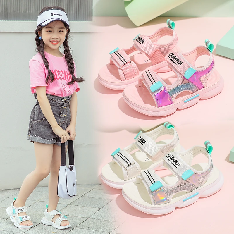 女童凉鞋夏季儿童休闲防滑软底沙滩凉鞋女宝宝小学生女孩公主凉鞋