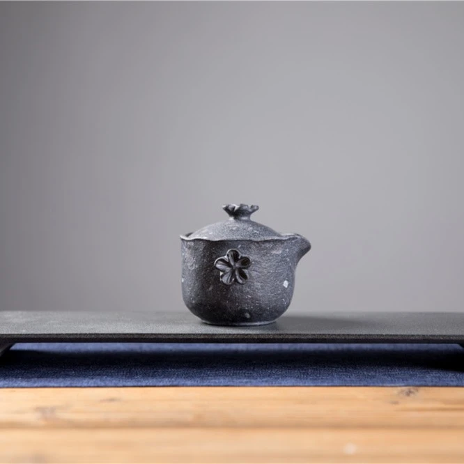 冰碛岩纯手工石茶壶梅花手抓壶