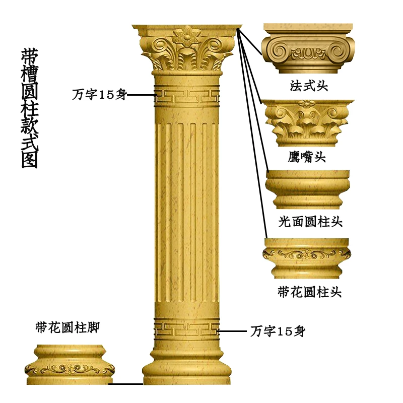 罗马柱圆柱模具加厚塑料模型欧式别墅大门圆形罗马柱子罗马柱模具
