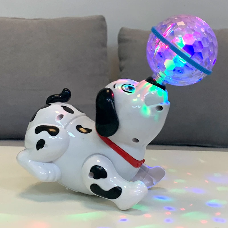 儿童旋转男孩幼儿女孩婴儿宝宝会动特技狗狗带灯光音乐玩具