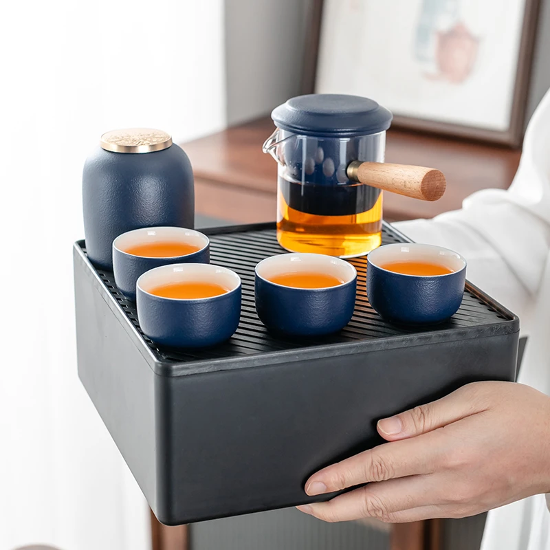 户外便携式旅行茶具套装一壶四杯高档汝窑整套装备收纳包礼品定制