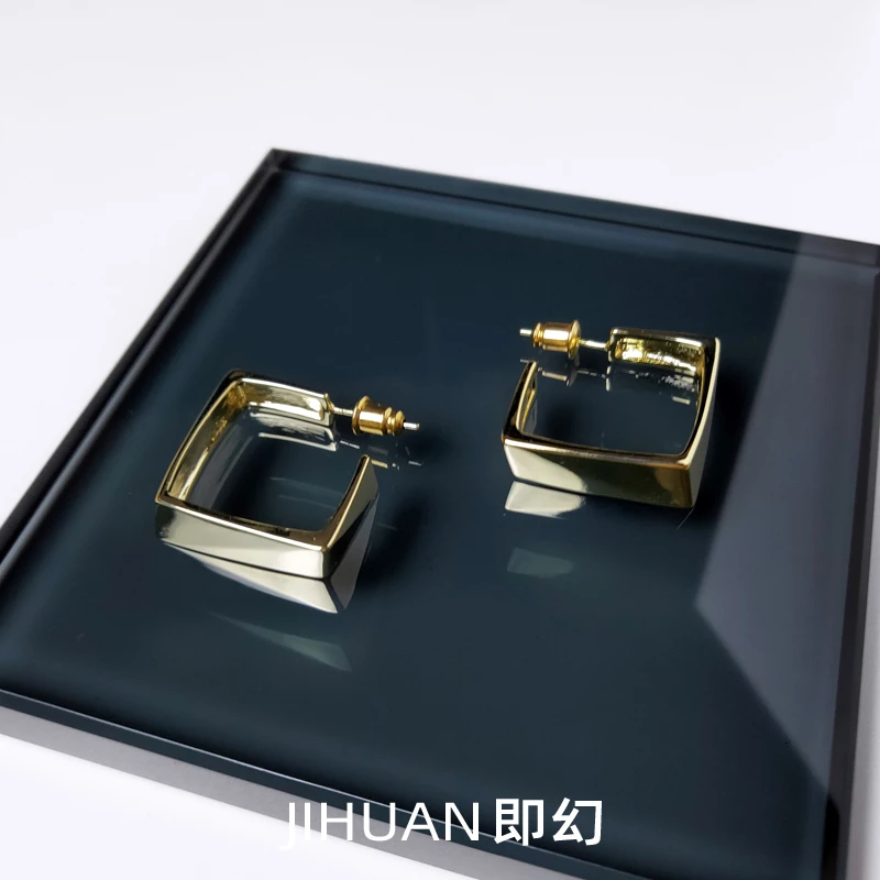 即幻 铜合金耳饰 ♦解构主义A 欧美棱角感解构几何造型耳环LY-4017