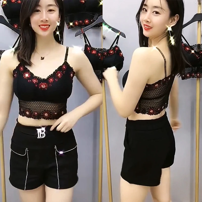 花朵背心吊带透气内搭洋气百搭上衣时尚百搭气质女士打底蕾丝美背